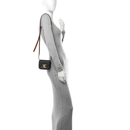 Celine Triomphe Canvas Calfskin Mini Triomphe Tan 2 of 13