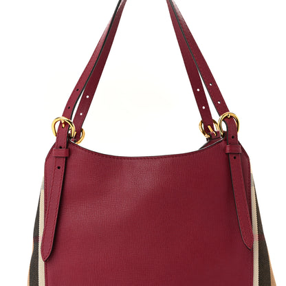 Burberry Grainy Calfskin House Check Small Canterbury Berry Pink 7 of 9