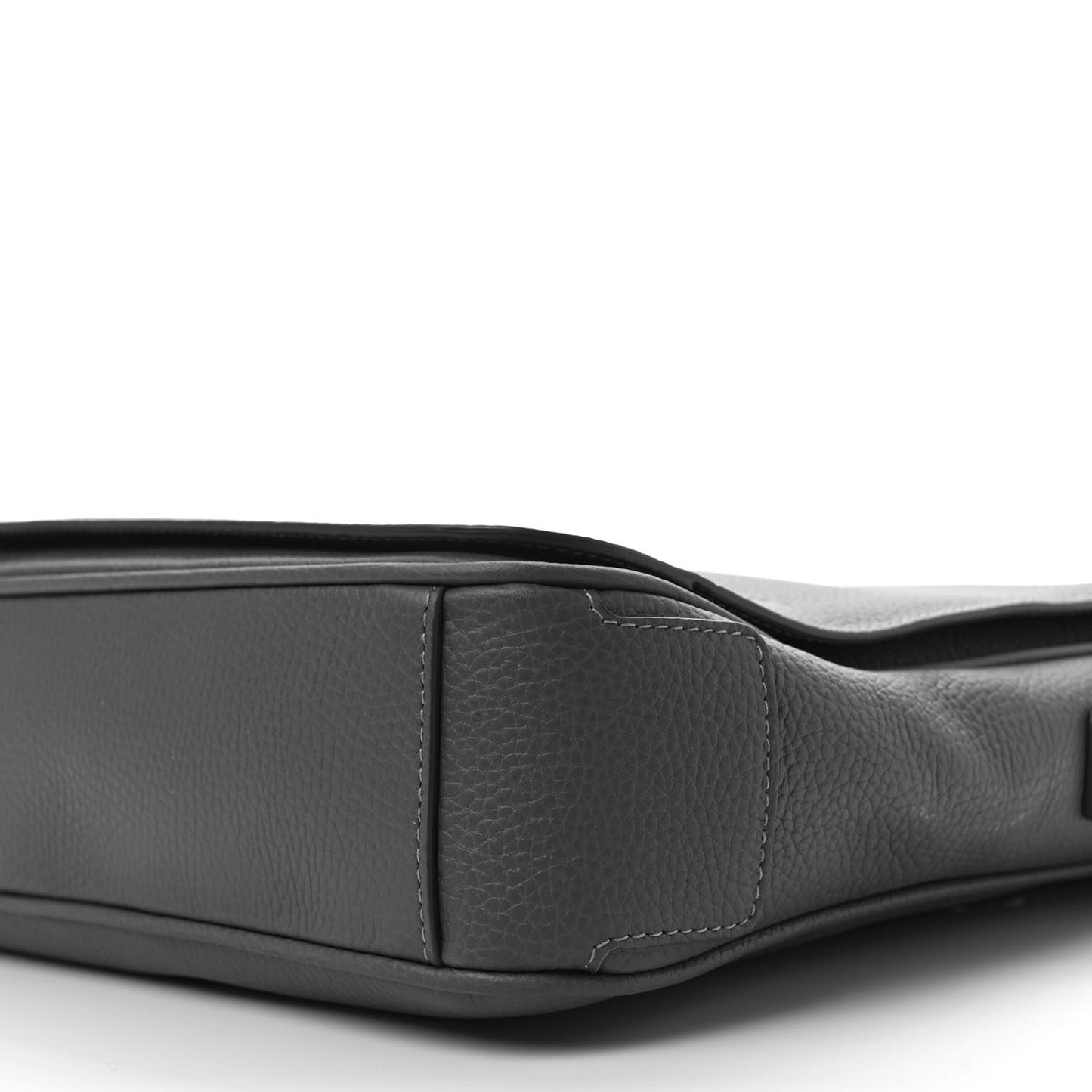 Calfskin Logo Messenger Charcoal Grey