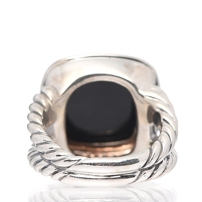 David Yurman Sterling Silver Diamond Black Onyx 14mm Albion Ring 54 6.75 4 of 5