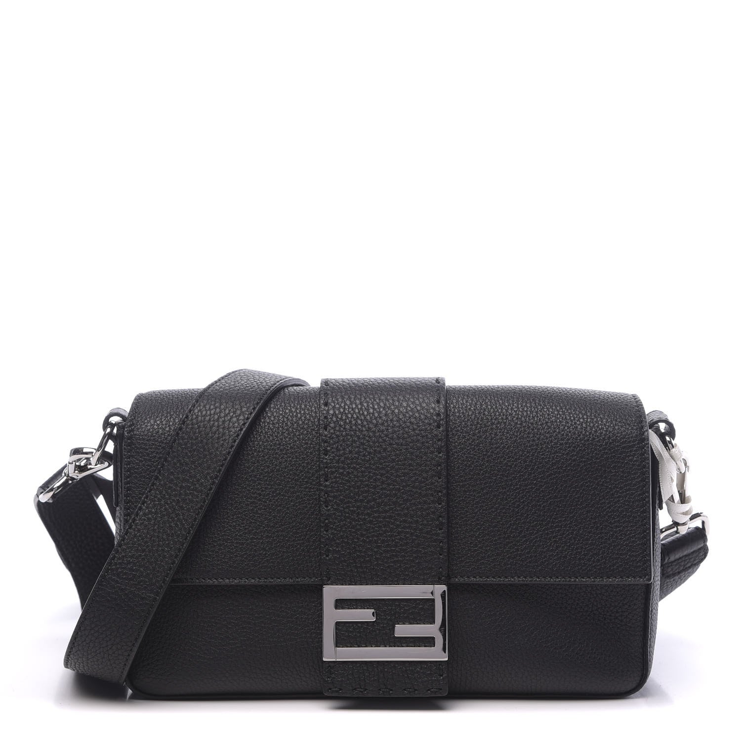 Fendi Cuoio Romano Selleria Belt Baguette Bag Black 1 of 10
