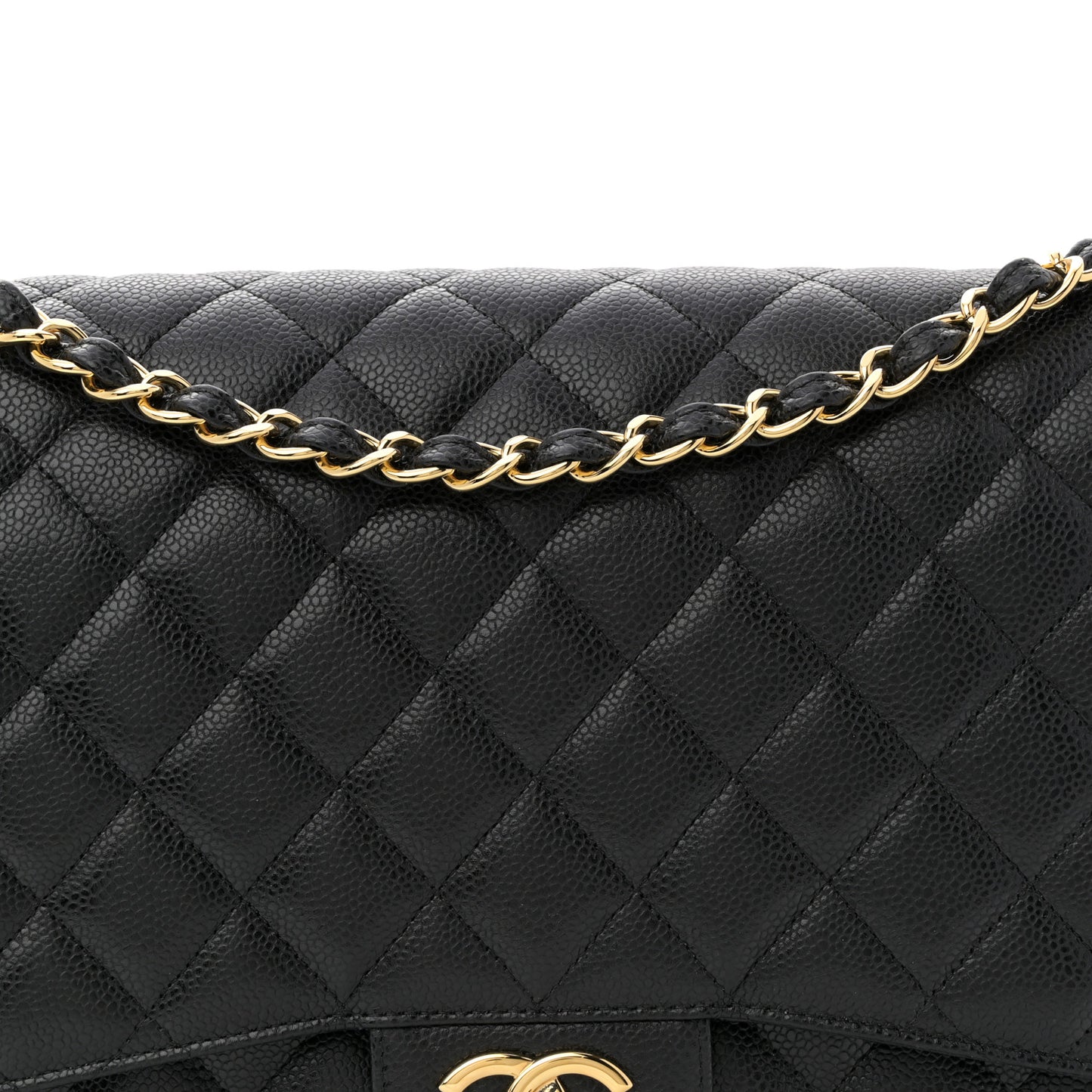 Caviar Quilted Maxi Double Flap Black