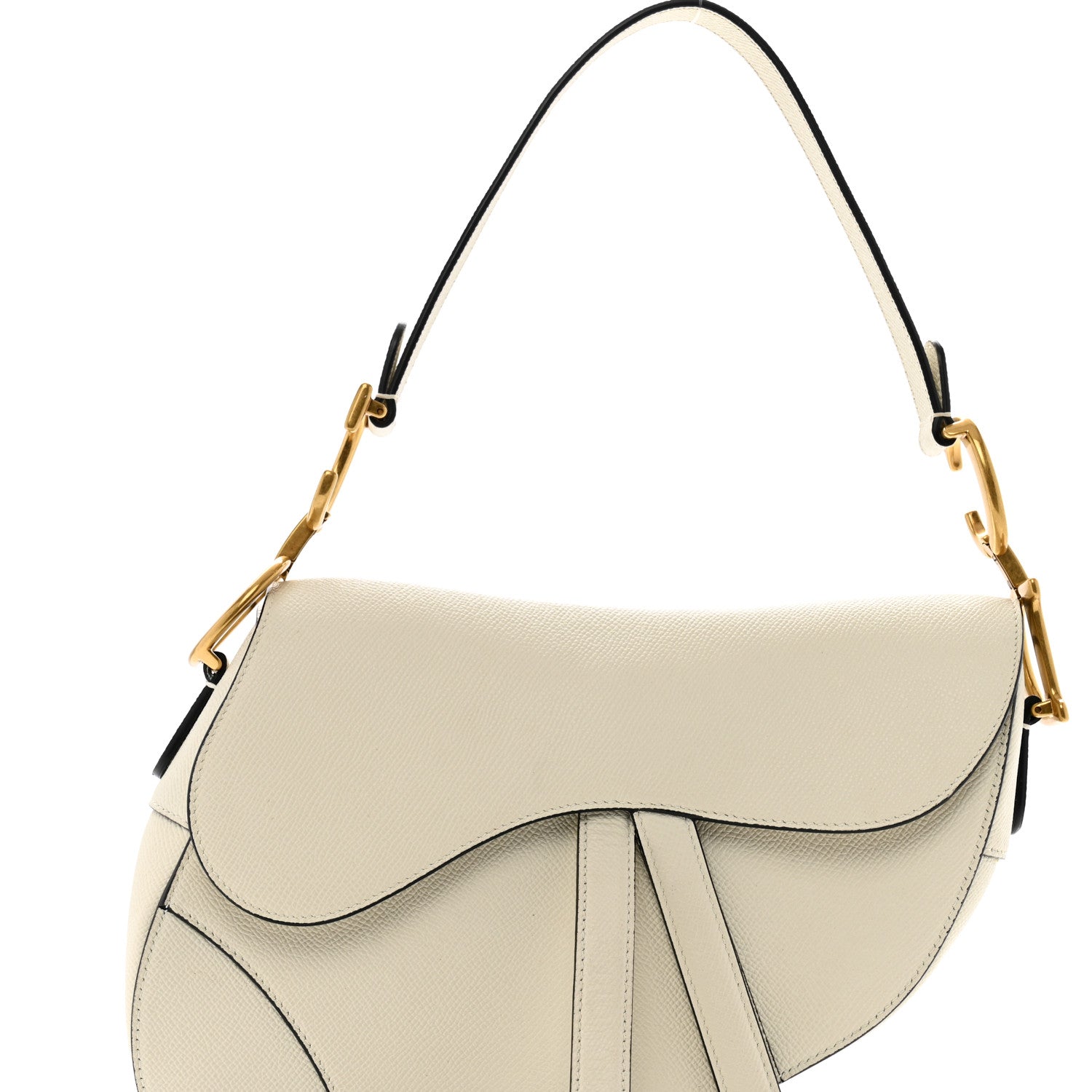 Christian Dior Grained Calfskin Saddle Bag White 8 of 14