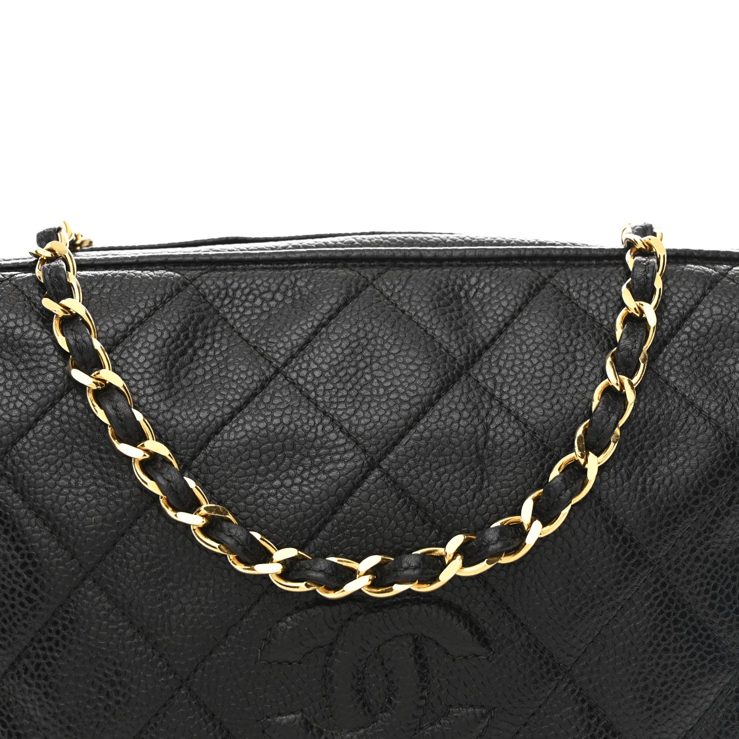 Caviar Quilted Camera Case Black