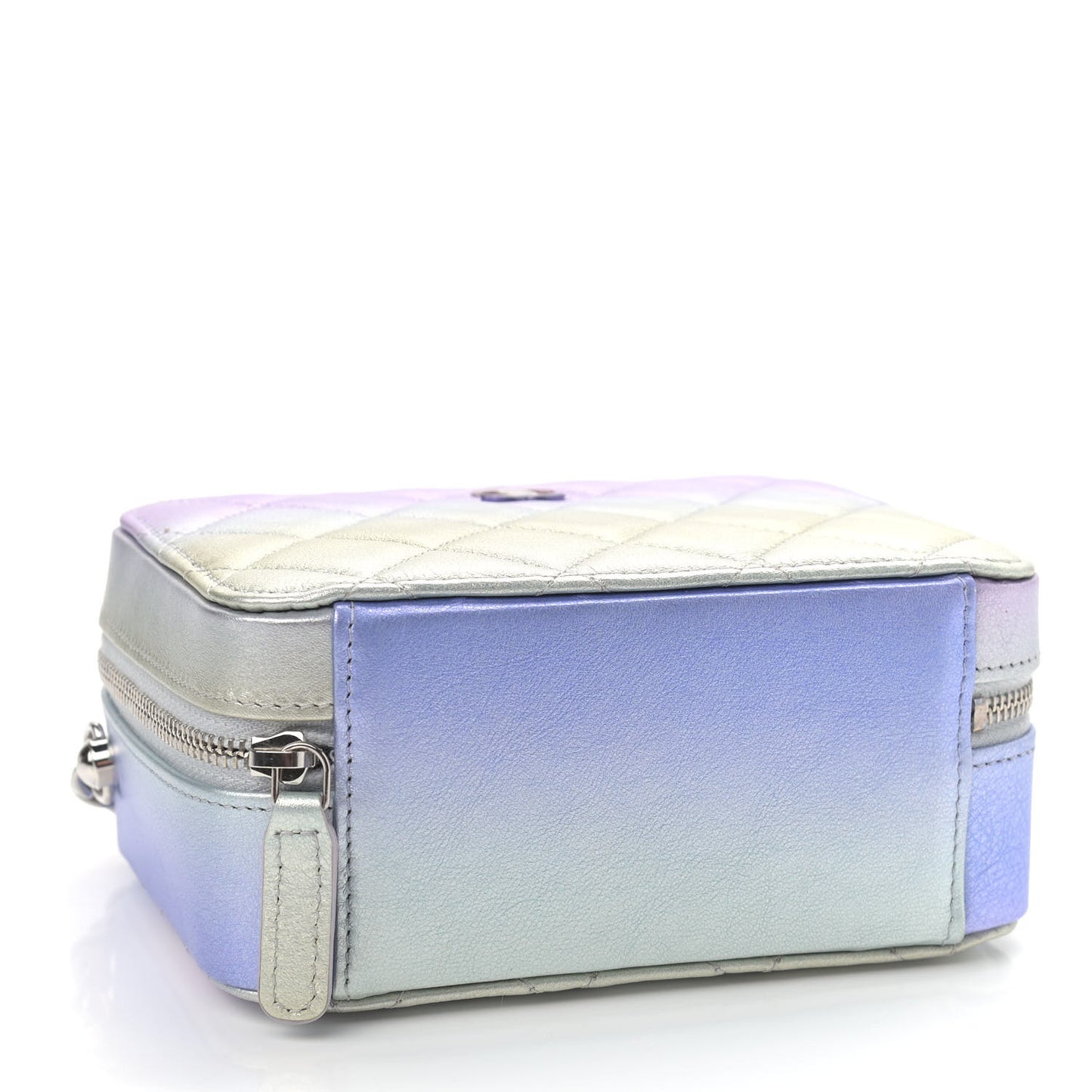 Metallic Gradient Calfskin Quilted Camera Case Blue Yellow Purple