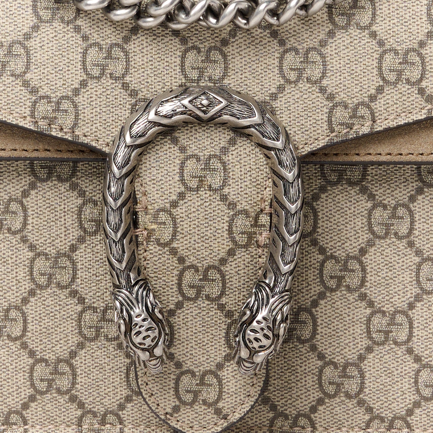 Gucci GG Supreme Monogram Small Dionysus Shoulder Bag Taupe 8 of 10