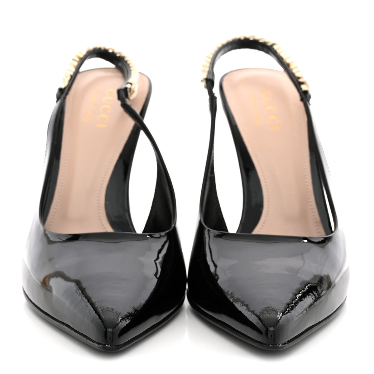 Vernice Crystal Nappa Charlotte Signoria Slingback Pumps 37 Black