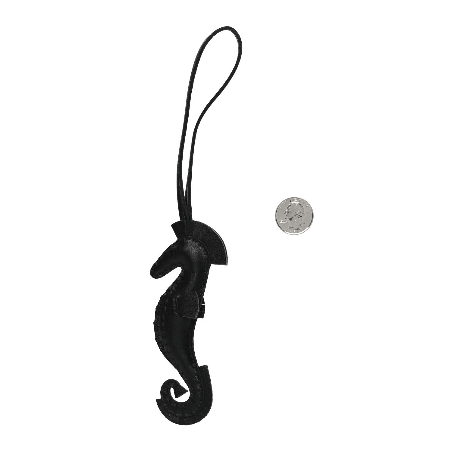 Hermes Milo Lambskin Hippo Bag Charm So Black 2 of 5