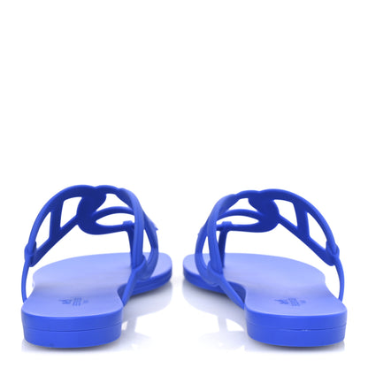 Hermes Rubber Womens Egerie Sandals 40 Bleu Outremer 6 of 11