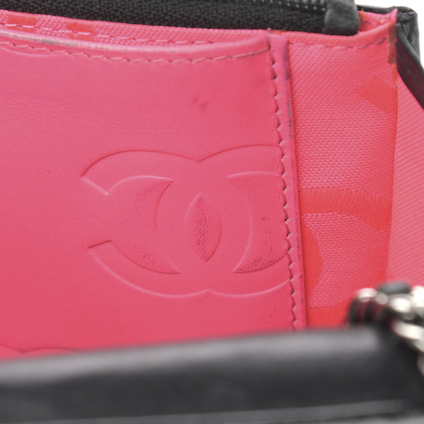 Calfskin Quilted Cambon Wallet On Chain WOC Black