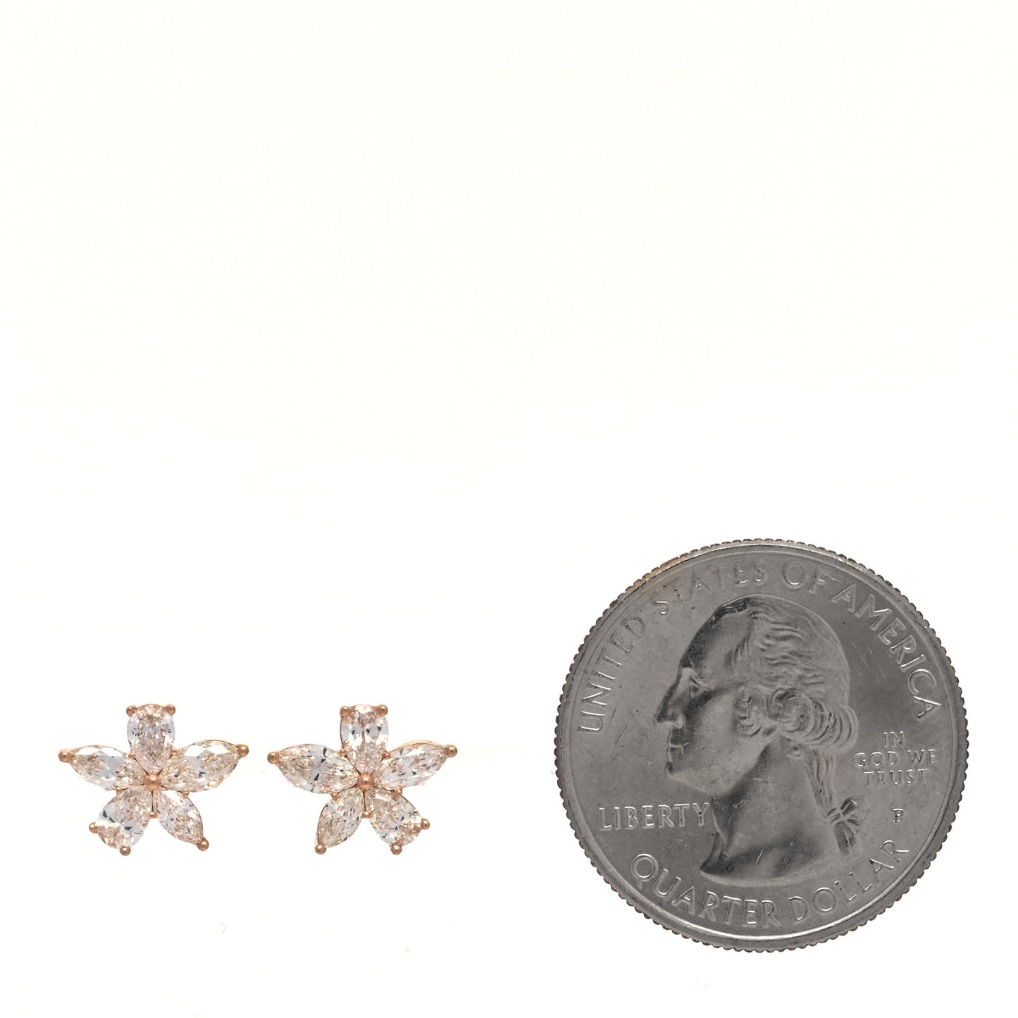 18K Rose Gold Diamond Medium Victoria Mixed Cluster Earrings