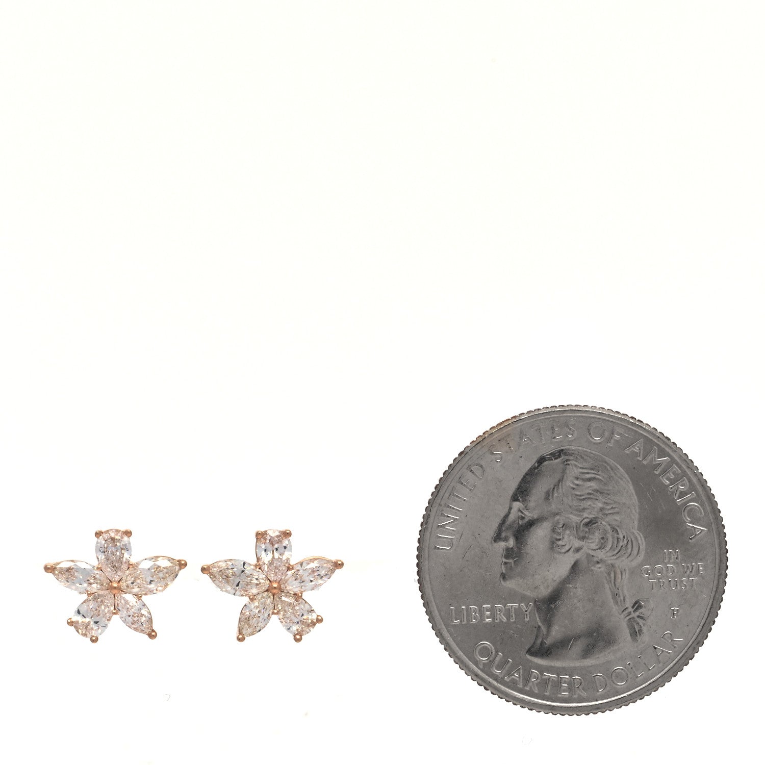 Tiffany 18K Rose Gold Diamond Medium Victoria Mixed Cluster Earrings 2 of 5