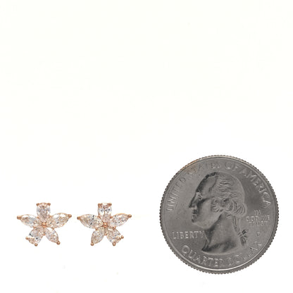 Tiffany 18K Rose Gold Diamond Medium Victoria Mixed Cluster Earrings 2 of 5