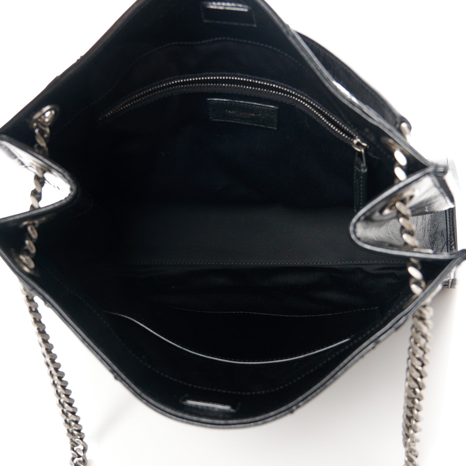 Saint Laurent Crinkled Calfskin Matelasse Monogram Medium Niki Shopper Tote Black 5 of 11