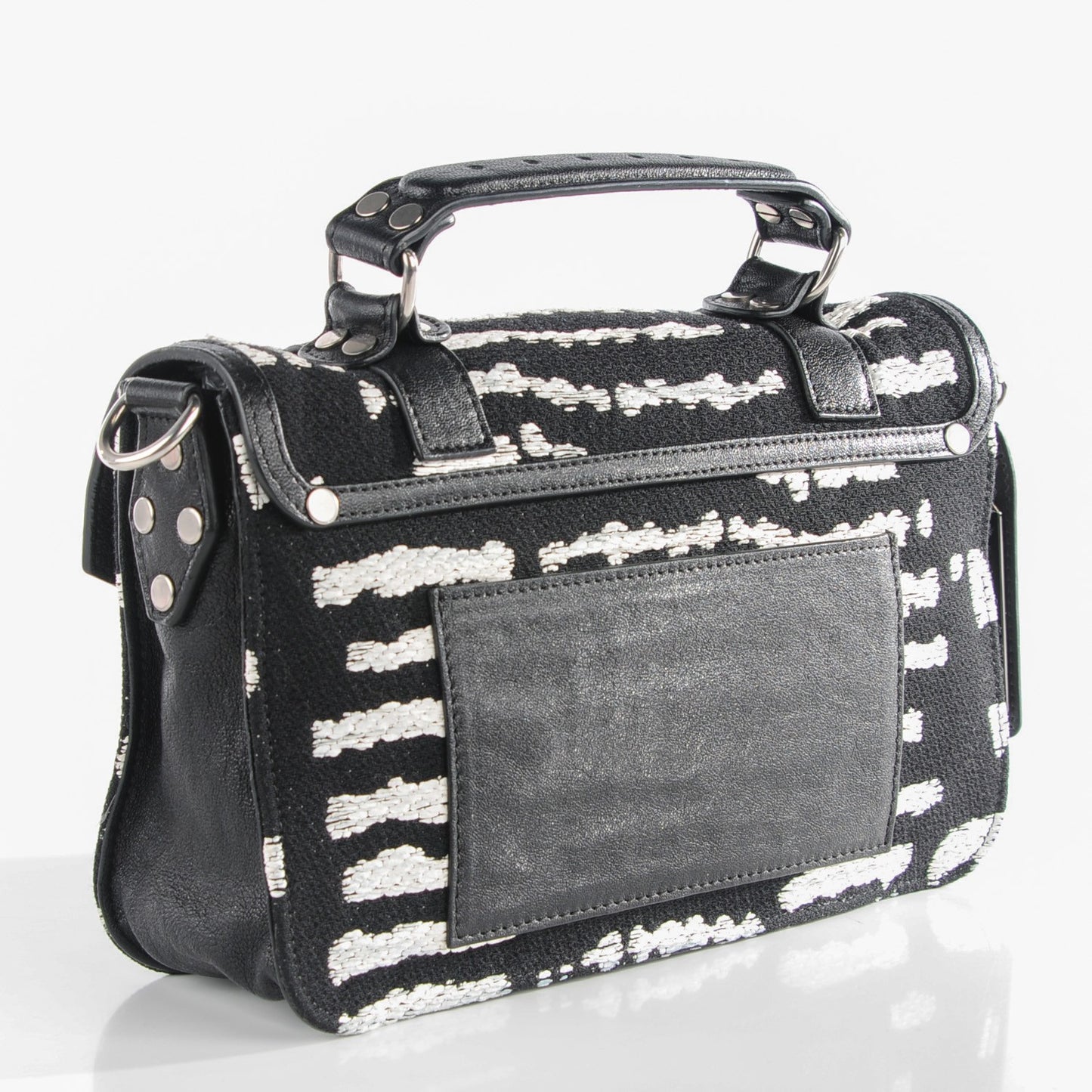Jacquard Woodblock PS1 Tiny Satchel Black White