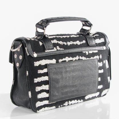 Proenza Schouler Jacquard Woodblock PS1 Tiny Satchel Black White 3 of 14