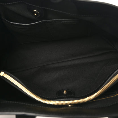 Burberry Grainy Calfskin House Check Large Banner Tote Black 5 of 9