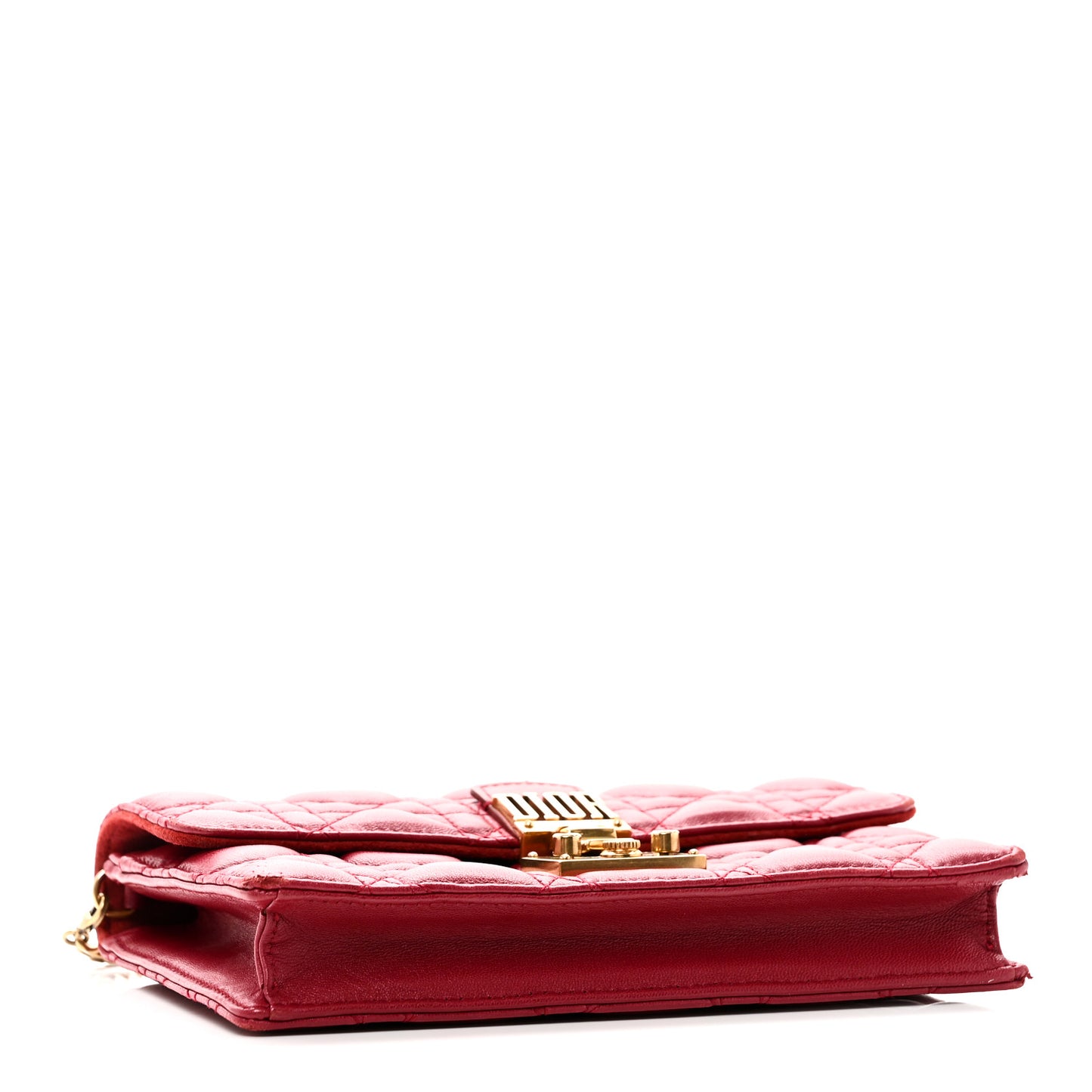 Lambskin Cannage Dioraddict Wallet On Chain Clutch Fuchsia