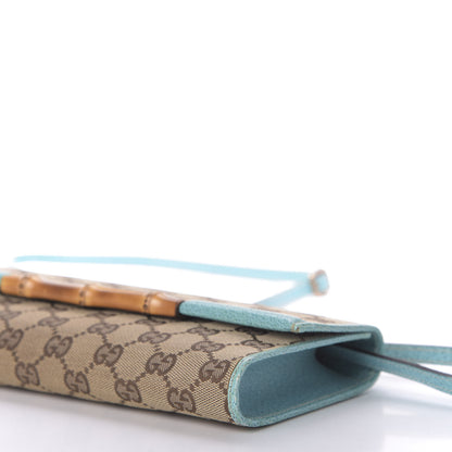 Gucci Monogram Bamboo Bar Clutch Turquoise 7 of 8