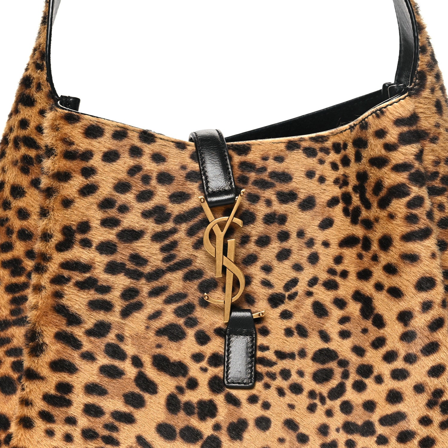 Saint Laurent Pony Hair Leopard Print Small Le 5 A 7 Soft Hobo 9 of 11