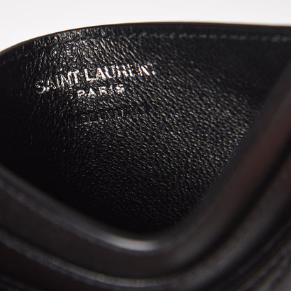 Saint Laurent Calfskin Y Quilted Monogram LouLou Credit Card Case Black 6 of 8