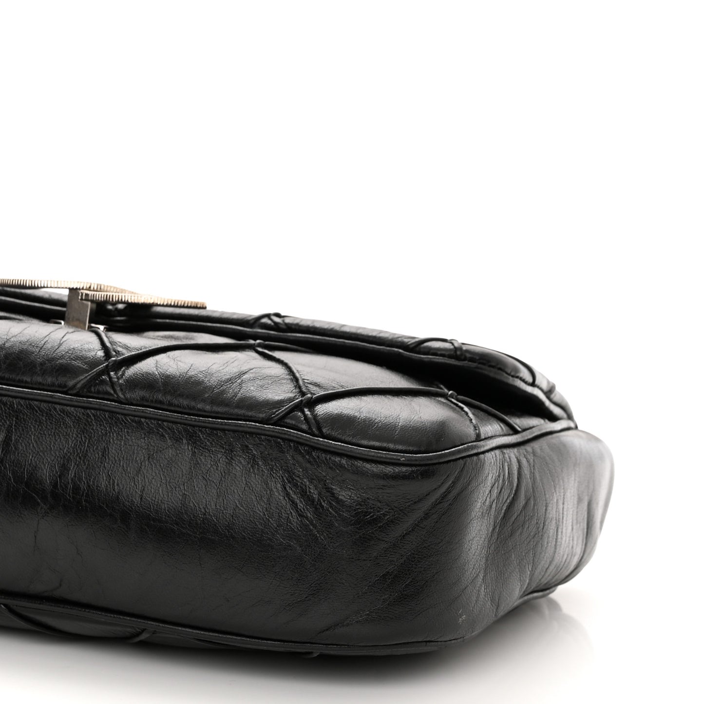 Lambskin Quilted Giant CC Flap Shoulder Bag Black