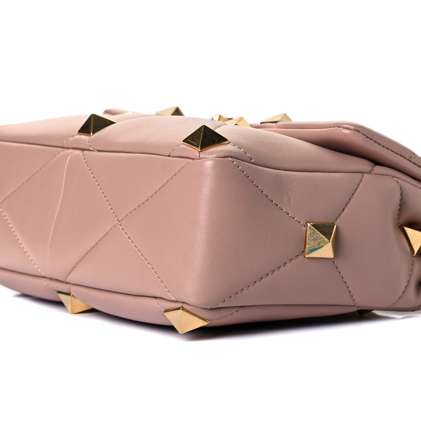 Nappa Large Roman Stud Shoulder Bag Rose Cannelle