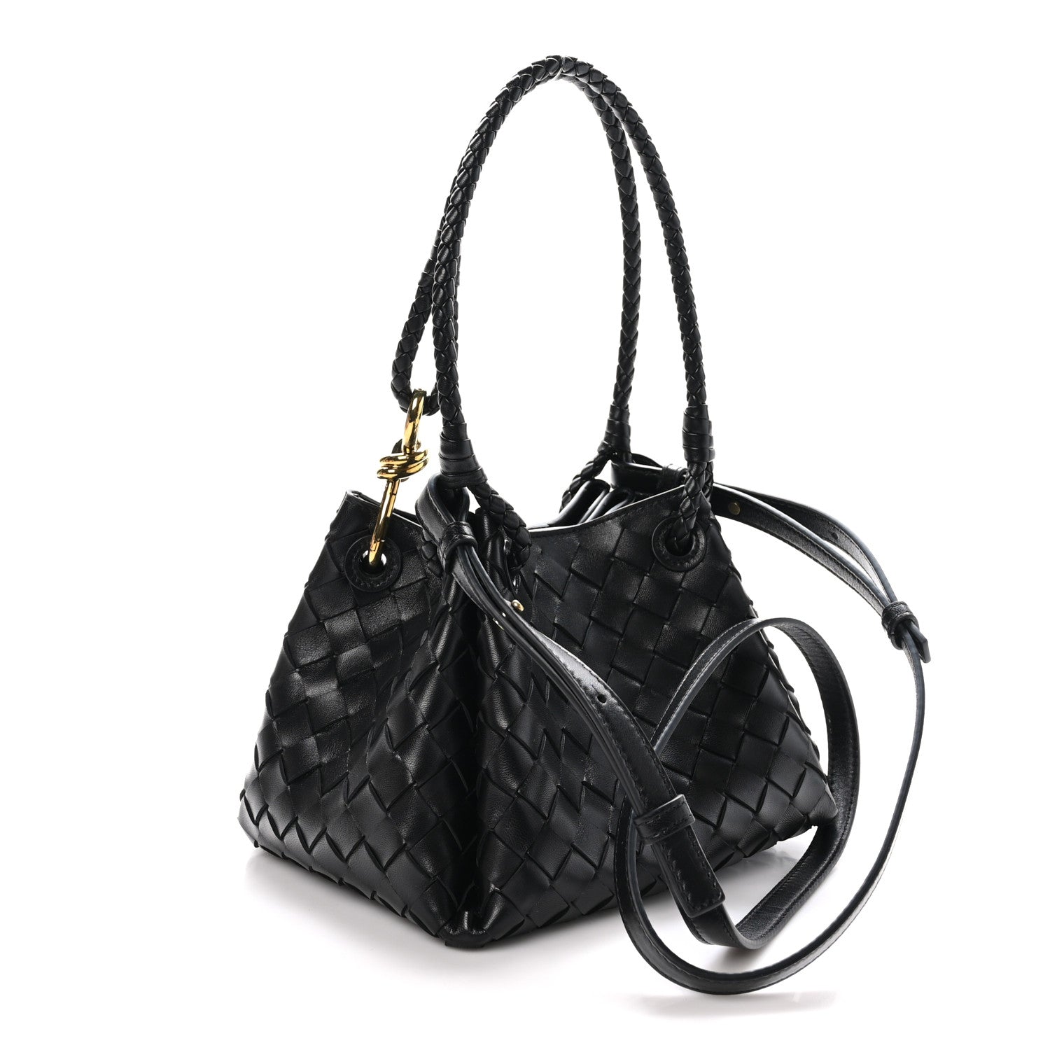 Bottega Veneta Nappa Intrecciato Small Parachute Shoulder Bag Black 3 of 11
