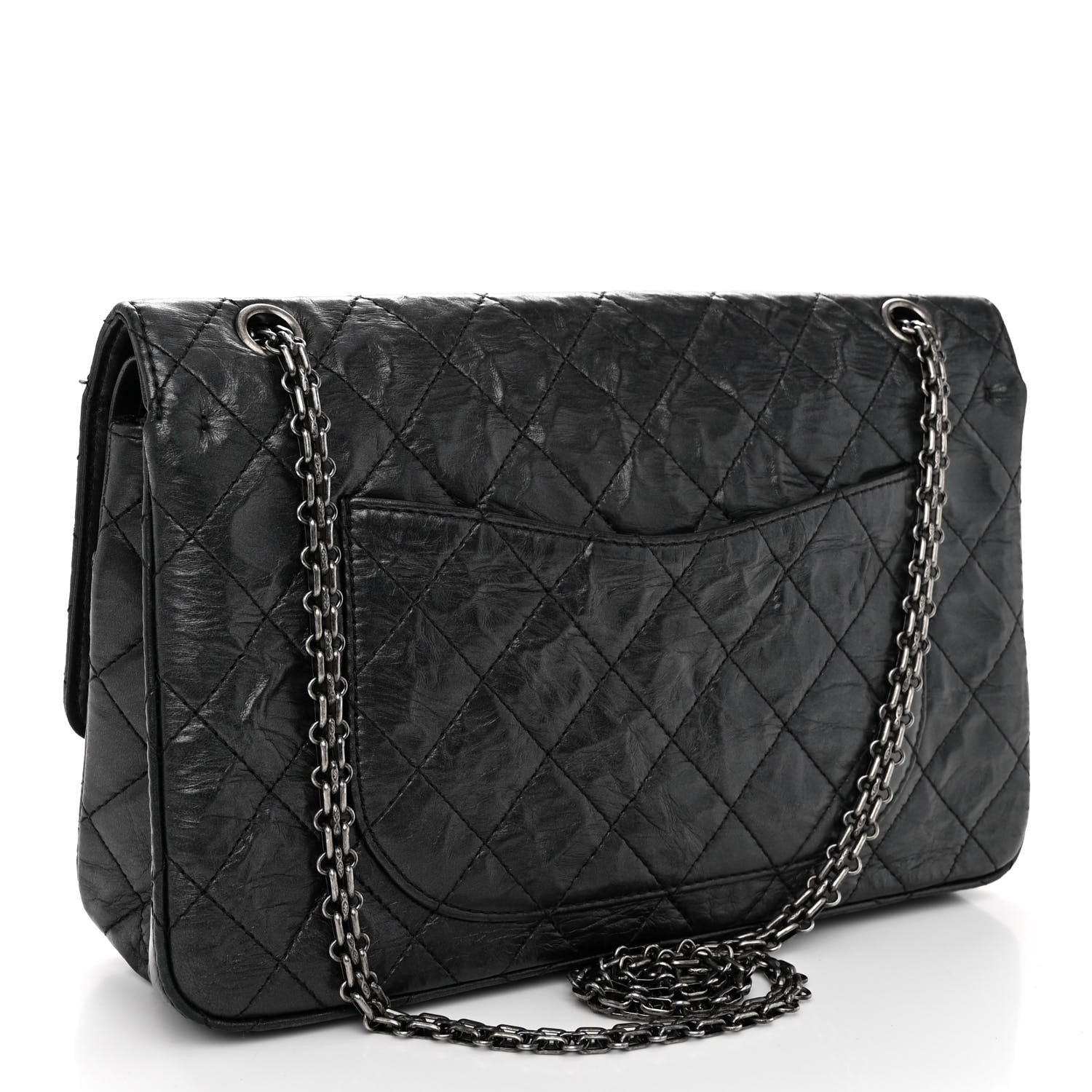 Chanel Metallic Aged Calfskin Quilted 2.55 Reissue 227 Flap Black 3 of 14