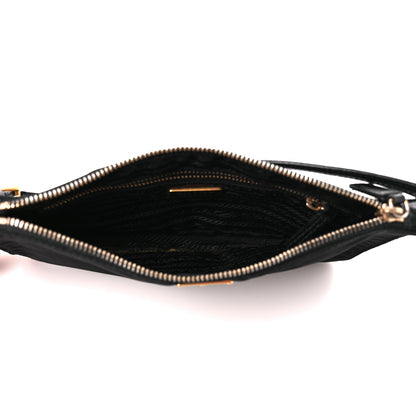 Prada Tessuto Nylon Saffiano Pochette Black 5 of 12