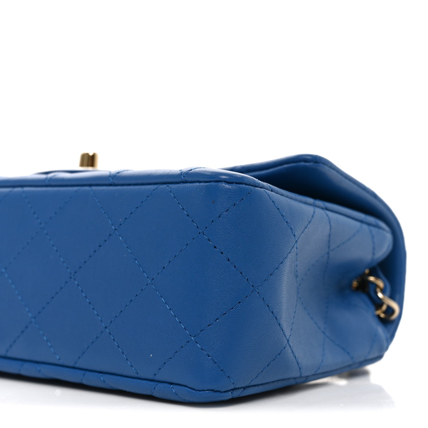 Chanel Lambskin Quilted Mini Rectangular Flap Blue 10 of 11