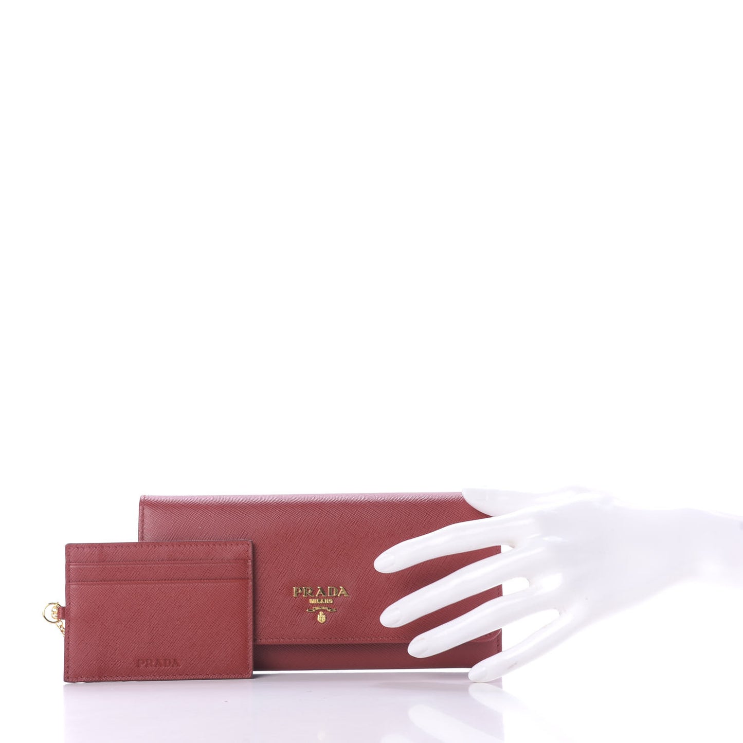 Saffiano Metal Continental Flap Wallet Fuoco