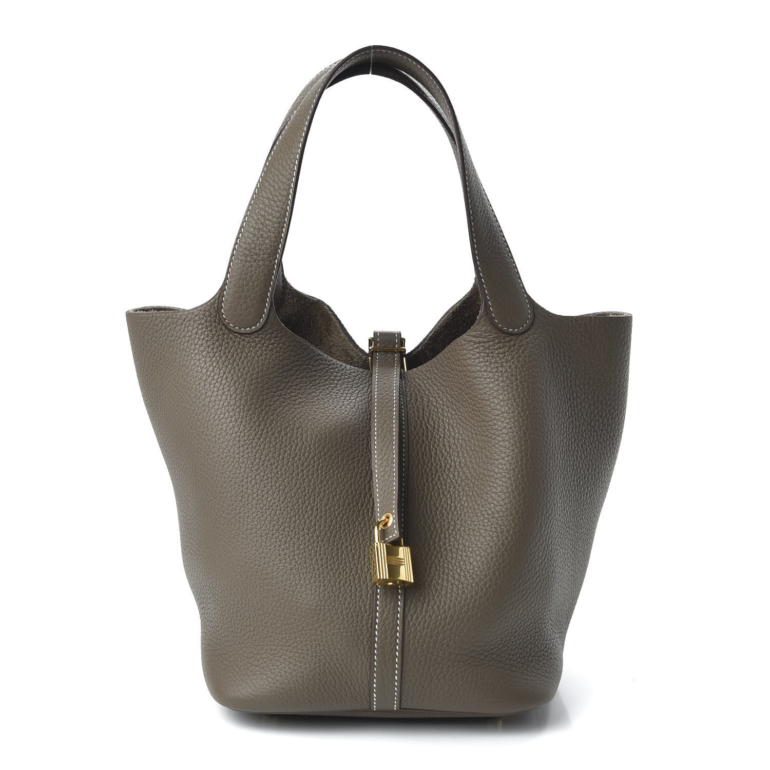 Hermes Taurillon Clemence Picotin Lock 22 MM Etoupe 1 of 10