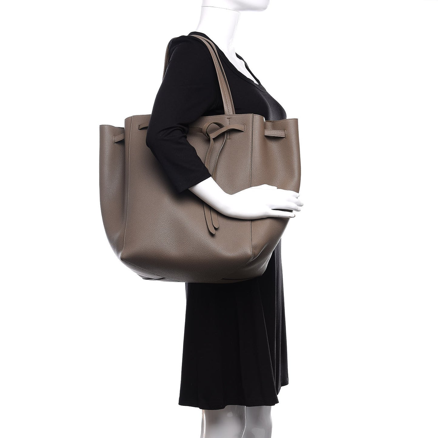 Soft Grained Calfskin Medium Belt Cabas Phantom Taupe