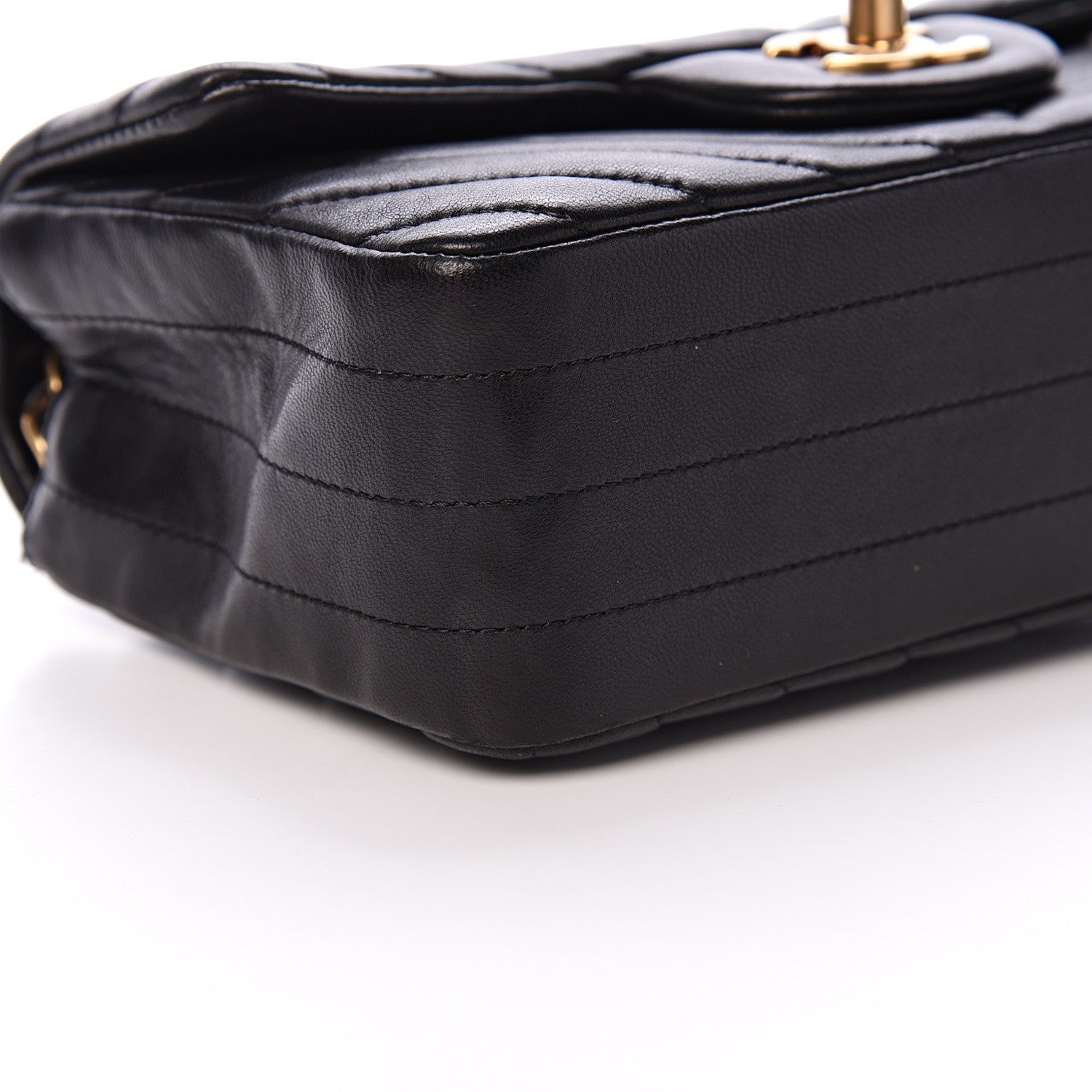Chanel Lambskin Chevron Quilted Mini Rectangular Flap Black 8 of 15