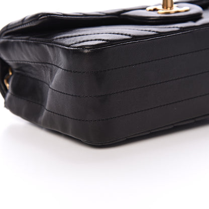 Chanel Lambskin Chevron Quilted Mini Rectangular Flap Black 8 of 15