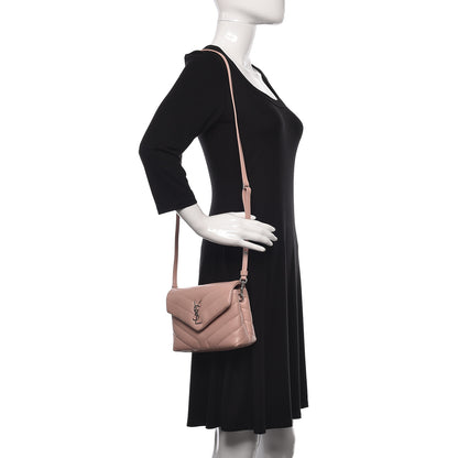 Saint Laurent Calfskin Y Quilted Monogram Toy Loulou Crossbody Bag Tender Pink 2 of 9