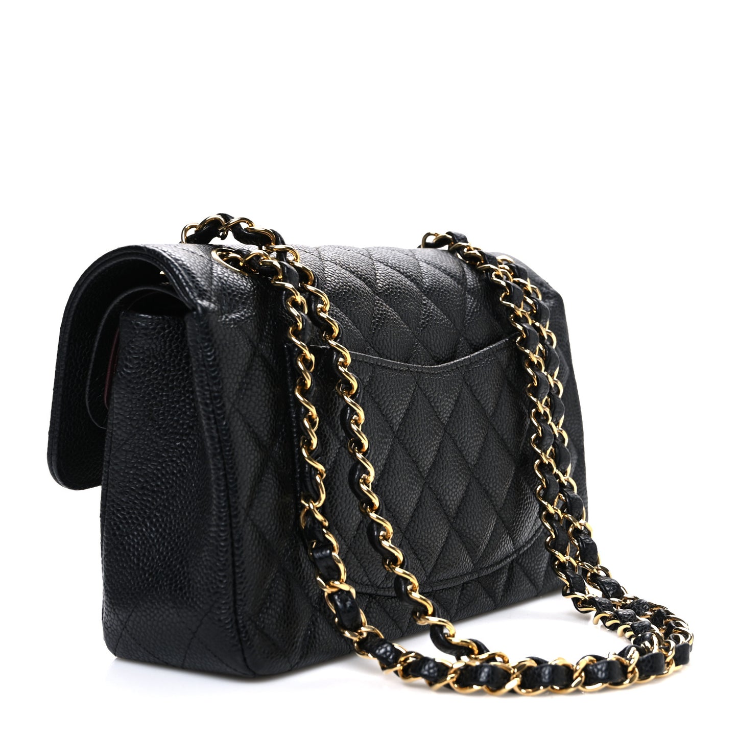 Caviar Quilted Small Double Flap Black