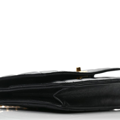 Chanel Lambskin Quilted CC Pearl Crush Wallet on Chain WOC Black 9 of 11