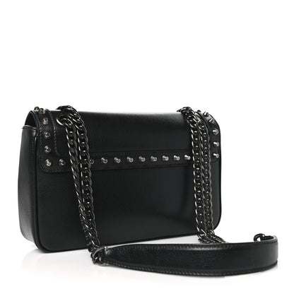 Prada Glace Calfskin Studded Crossbody Black 3 of 9