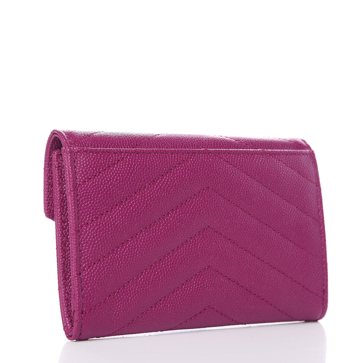 Grain De Poudre Matelasse Chevron Small Monogram Envelope Wallet Dark Grape