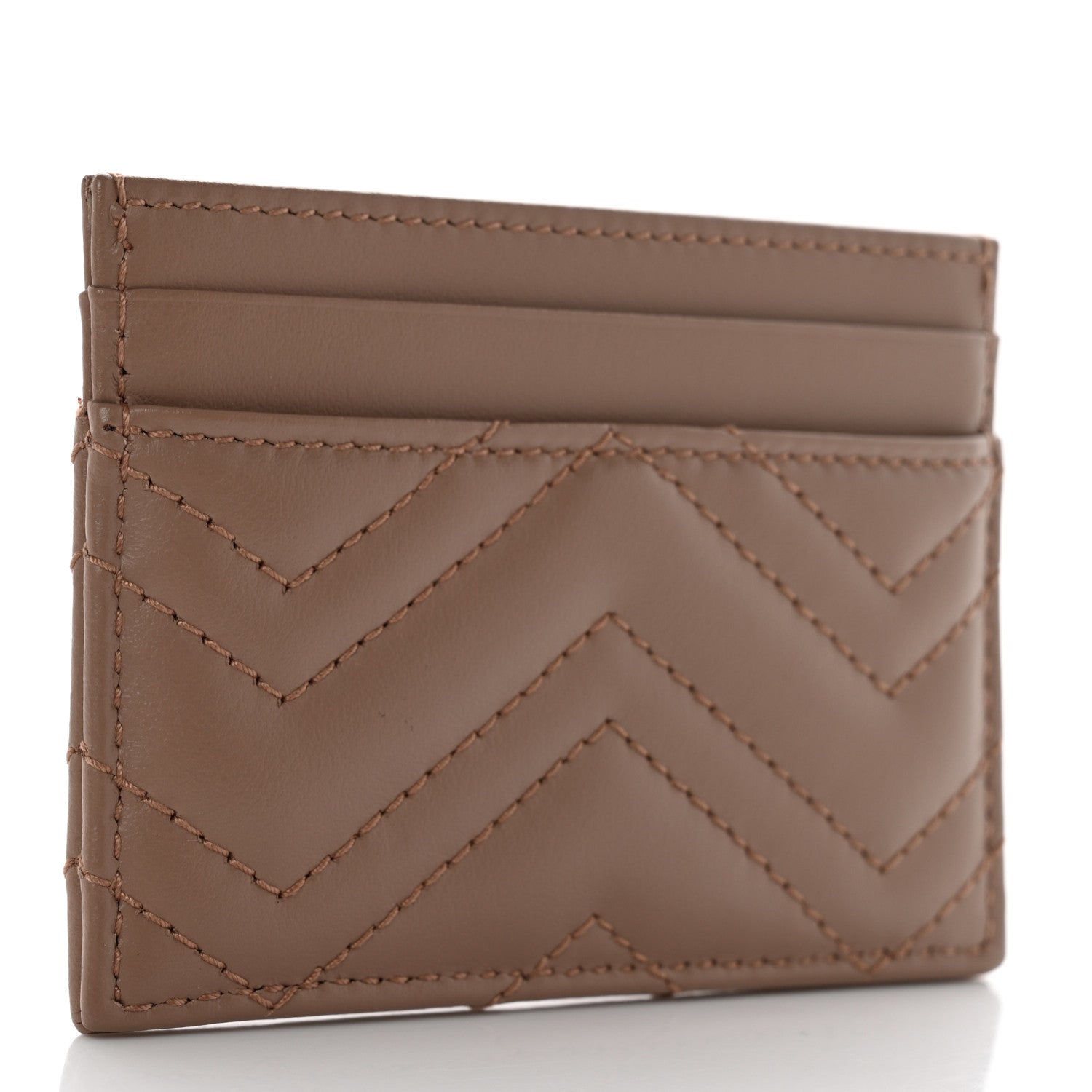 Gucci Calfskin Matelasse GG Marmont Card Holder Porcelain Rose 3 of 7