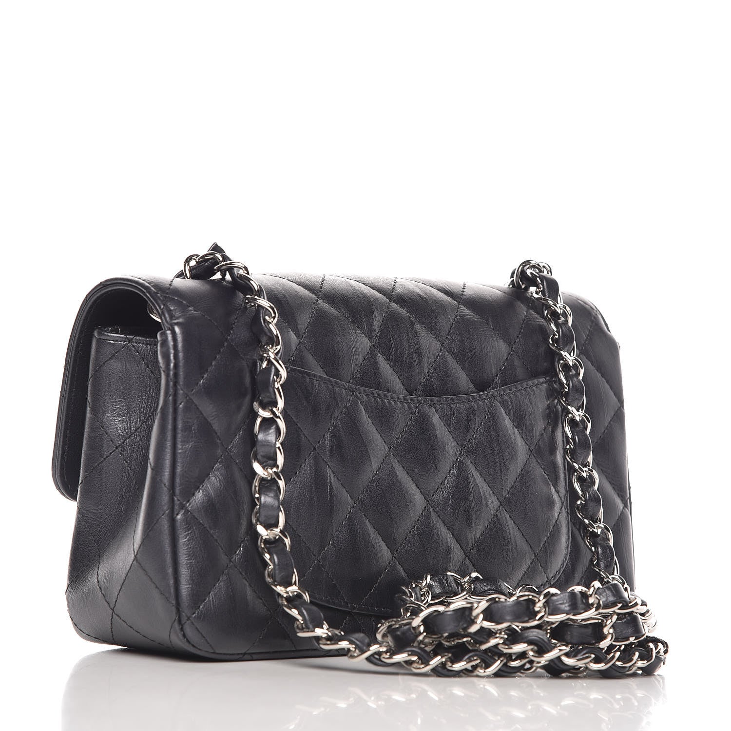 Chanel Iridescent Calfskin Quilted Mini Rectangular Flap Charcoal 3 of 11