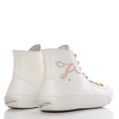 Louis Vuitton Calfskin Tattoo Sneaker Boots 7 White Multicolor 4 of 19