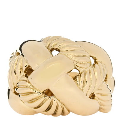 David Yurman 18K Yellow Gold Wide Woven Cable Ring 51 5.75 1 of 5