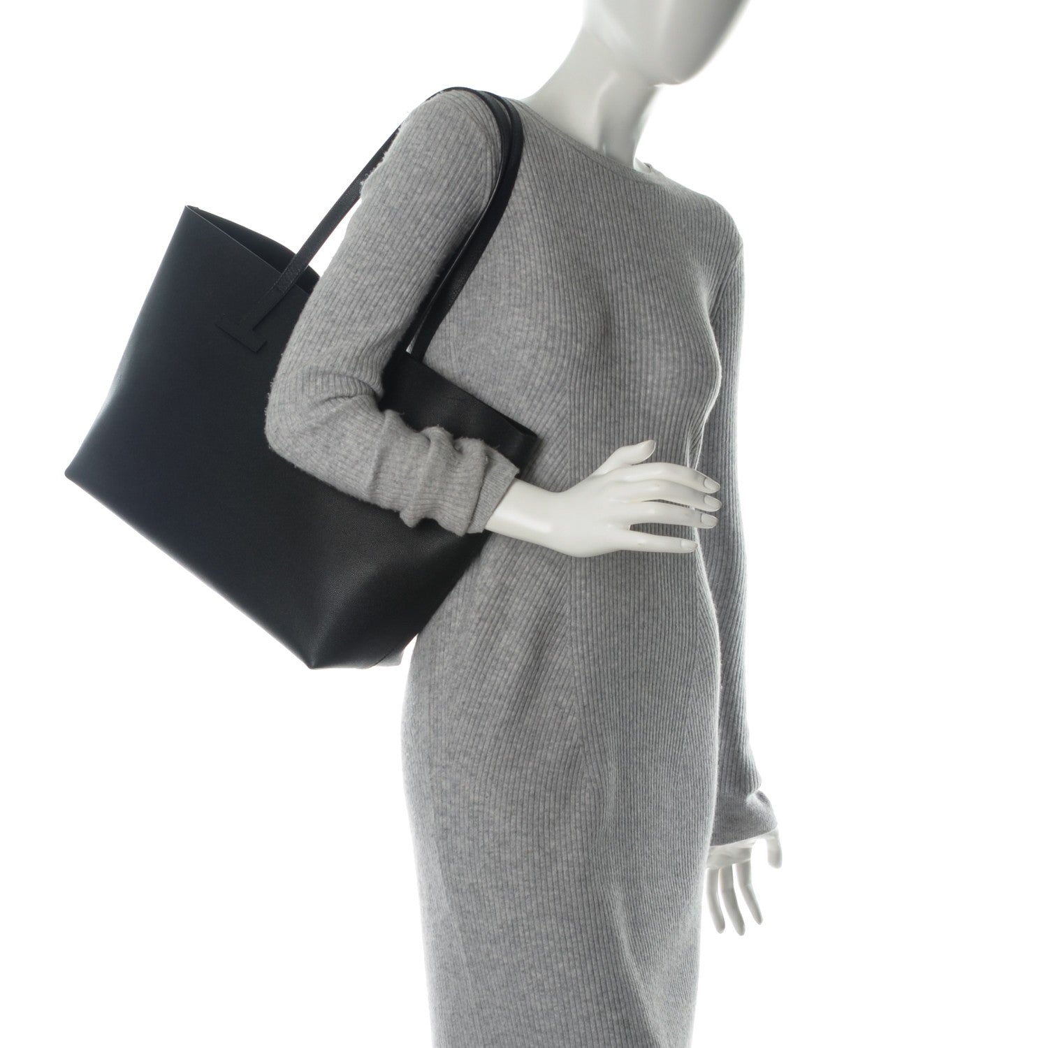 Tom Ford Grained Calfskin Small T Tote Black 2 of 7