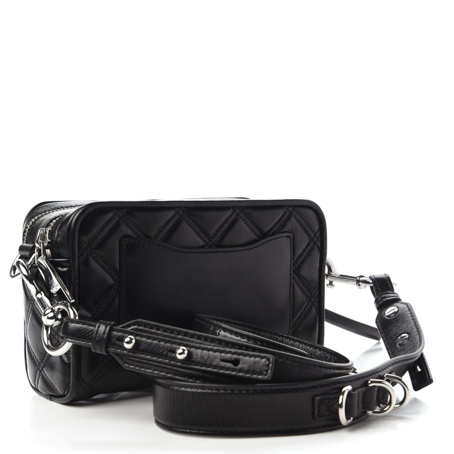 Natural Grain Calfskin Quilted The Softshot 21 Bag Black