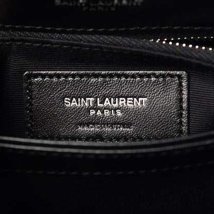 Saint Laurent Calfskin Y Quilted Monogram Toy Loulou Crossbody Bag Black 7 of 10
