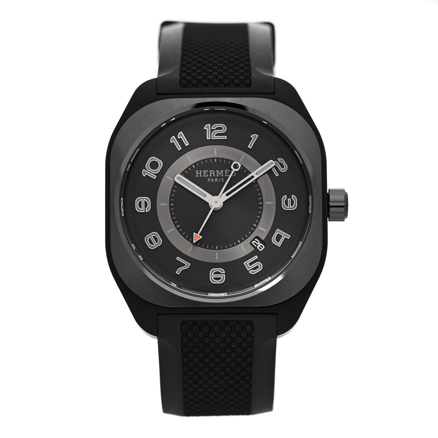 Graphene Nickel Rubber 39mm H08 Automatic Watch Noir