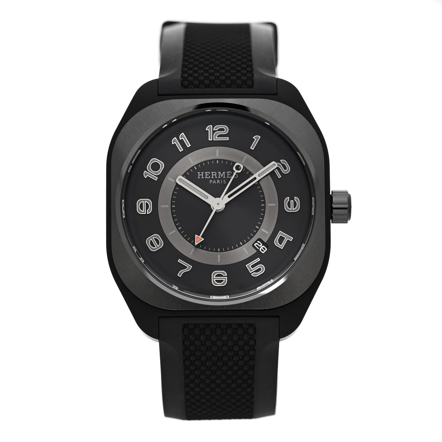 Hermes Graphene Nickel Rubber 39mm H08 Automatic Watch Noir 1 of 5